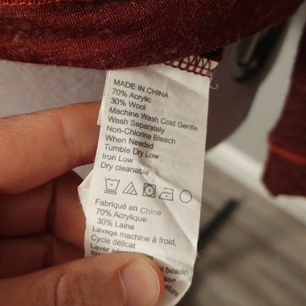 PrAna Amanda Dolman Sleeve Wool Blend Top Raisin - Picture 5 of 10